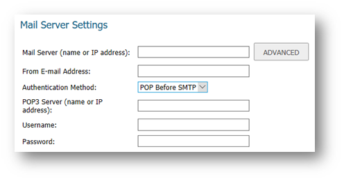 SonicWall Email Settings POP3