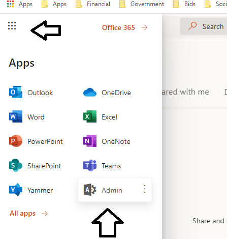 Office 365 Enter Admin Centers