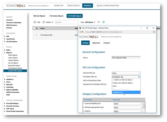 SonicWALL Content Filter