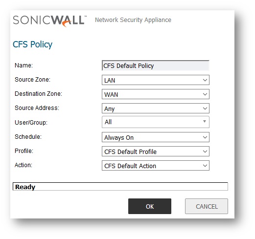 SonicWALL Content filter